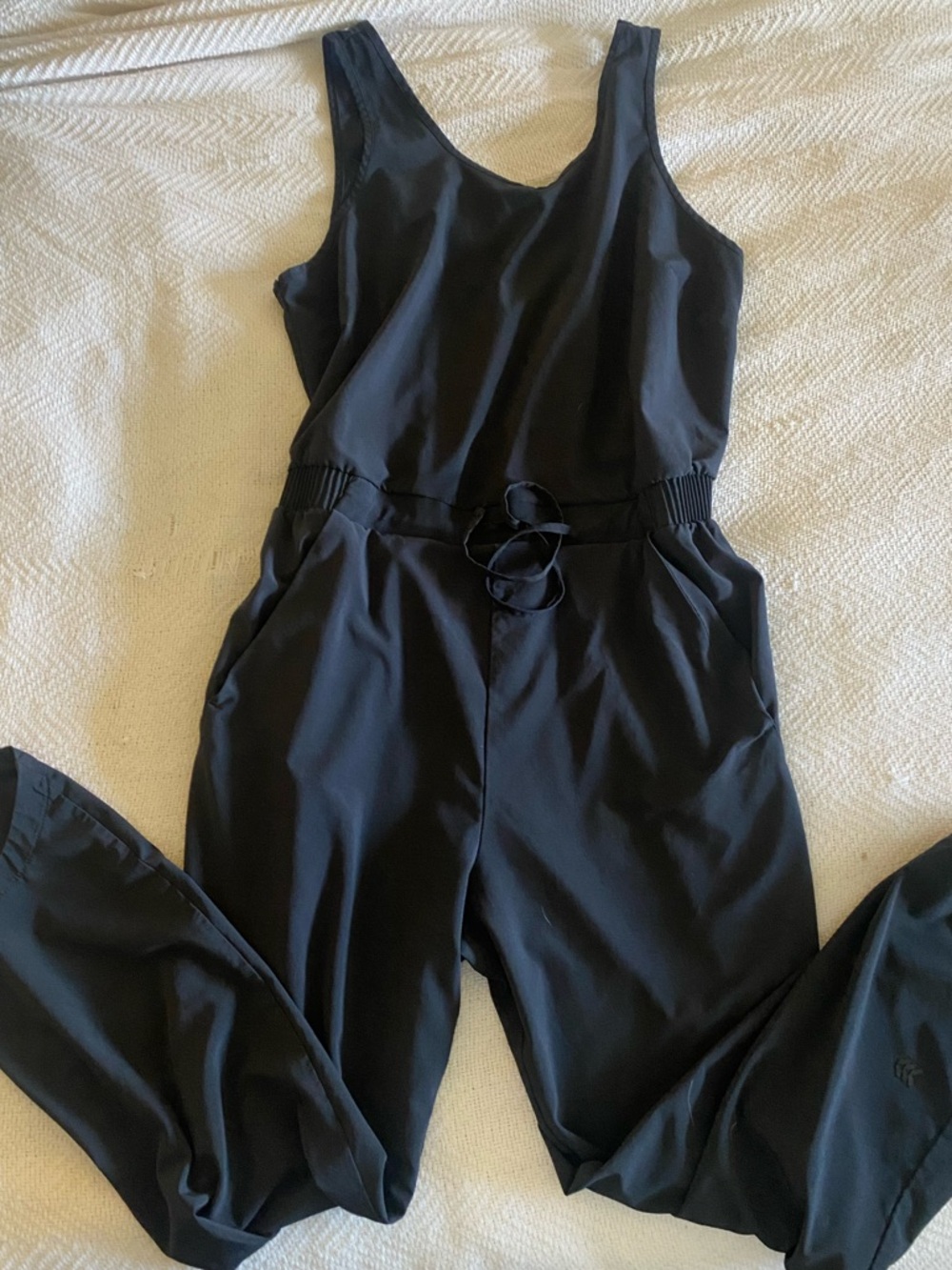 all in motion Black Jumpsuit, Side Pockets, lightweight with Elastic Waist